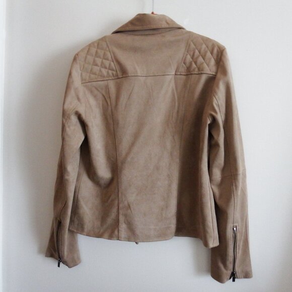 Kut From The Kloth Tan Faux Suede Moto Jacket L - Picture 4 of 6